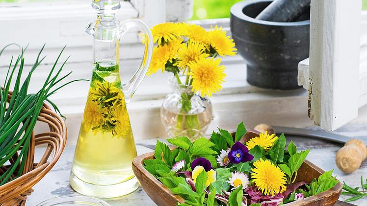Löwenzahn hat viele Talente: Er schmeckt als Öl, Pesto oder Gelee, bringt Vitamine in den Salat und mit seiner sonnengelben Farbe den Frühling ins Haus.
