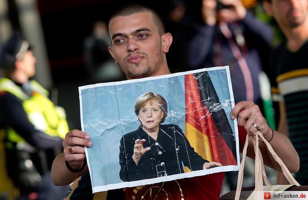 Ankunft von Flüchtlingen am Bahnhof München