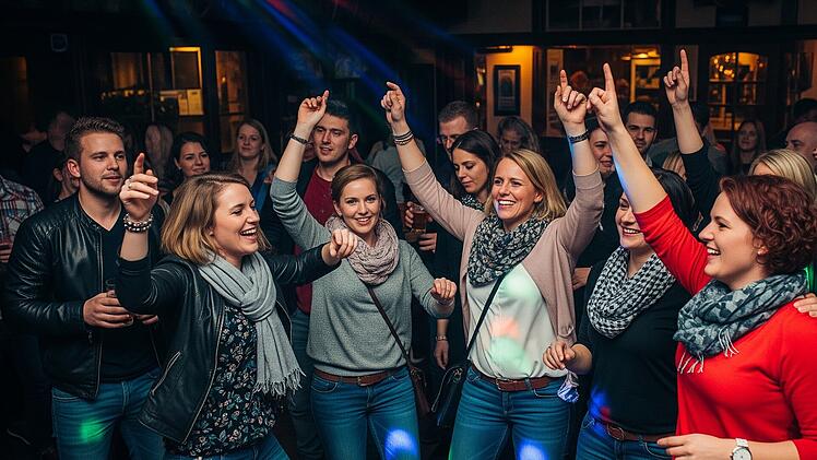 Bei einem Livekonzert in einer Musikkneipe herrscht ausgelassene Stimmung.