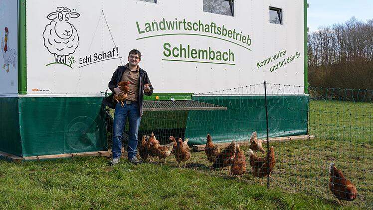 Im mobilen Hühnerstall von Andreas Schlembach fühlt sich das Federvieh sichtlich wohl. Foto: Björn Hein