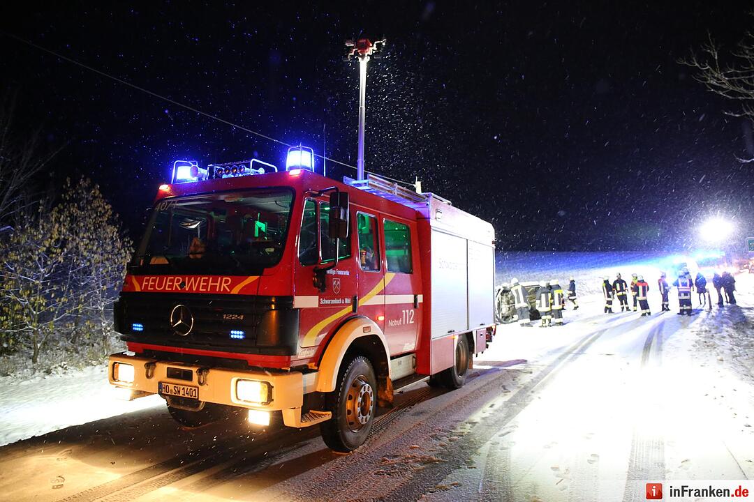Seitliche Schlitterpartie auf schneebedeckter Fahrbahn – Rettungsdienst als Ersthelfer vor Ort