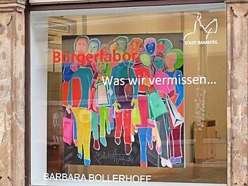 Die Künstlerin Barbara Bollerhof hat das aktuelle Bürgerlabor-Fenster gestaltet.