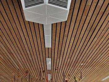 Das Dach der Mittelschule, vor allem im Bereich der Aula (Foto), muss ausgebessert oder saniert werden, da bereits Wassereinbrüche zu sehen sind. Hausmeister Günther Krettek hat eine Notsicherung vorgenommen. Foto: Helmut Will