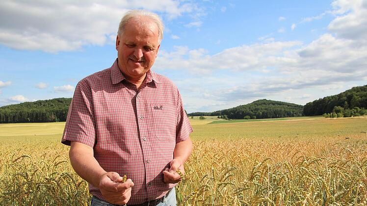 Für Reinhard Friedrich aus Wohlmuthshüll beginnt die Getreideernte heuer früher als gedacht. Foto: Ronald Heck