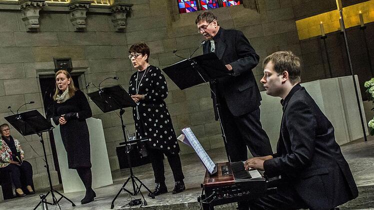 Das Ensemble Cantico gastierte in St. Augustin (von links): Gisela Maria Paul, Erika Kreuzer, Wilfried Paul und Christian Reissinger.Foto: Jochen Berger