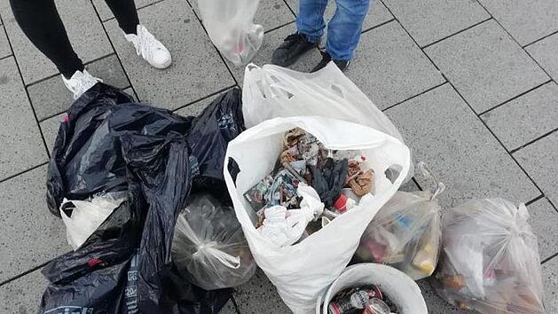 So sieht eine Tagesausbeute der Plogging-Gruppe aus. In Nürnberg sammeln die Mitglieder Müll von der Straße. Foto: Cleanup - Plogging Nürnberg /Facebook