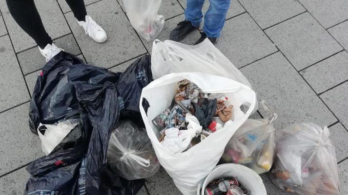 So sieht eine Tagesausbeute der Plogging-Gruppe aus. In Nürnberg sammeln die Mitglieder Müll von der Straße. Foto: Cleanup - Plogging Nürnberg /Facebook