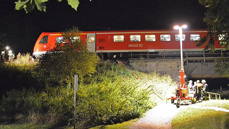 Eine Person wurde auf der Bahnbrücke am Bad Neustädter Kurpark vom Zug erfasst und getötet. Foto: Hanns Friedrich