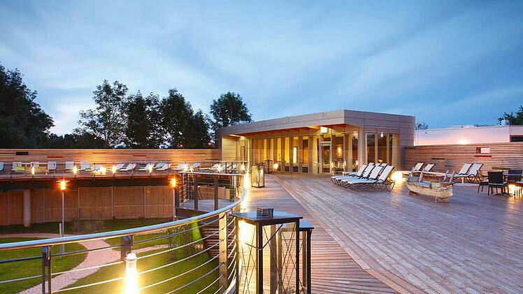 Der Außenbereich der Saunaanlage