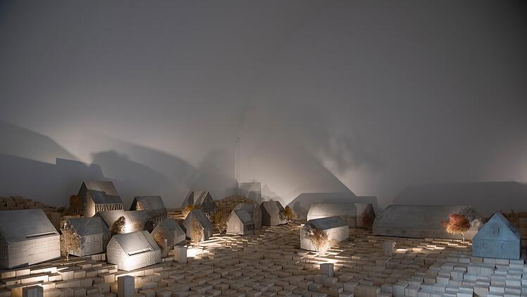 Die Ausstellung der Coburger Studenten komplett und stimmungsvoll beleuchtet