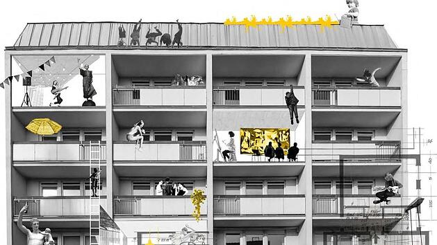 Ein inspirierender Plakatentwurf zum geplanten Wettbewerb Grafik: Sophia Fahl / HS Coburg / Studiengang Architektur / BA Projekt Junges