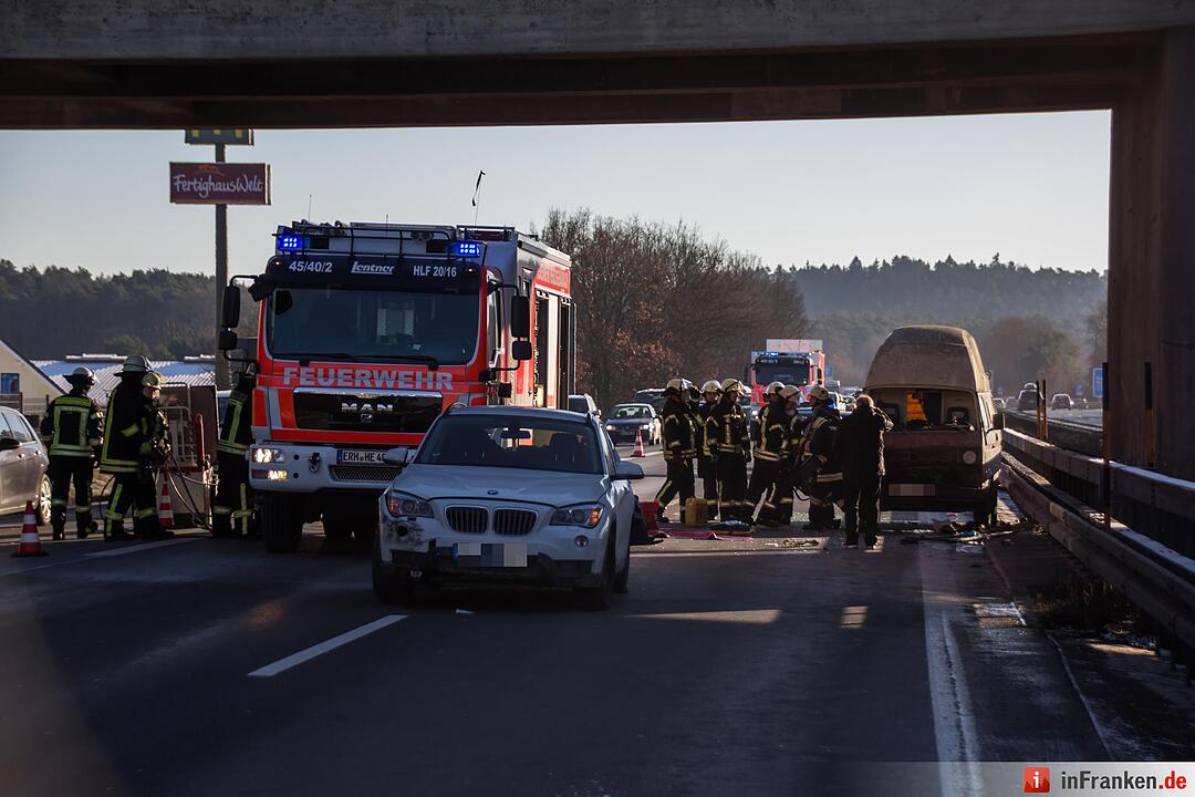 Serienunfall auf A3 bei Heßdorf -zwei Frauen verletzt
