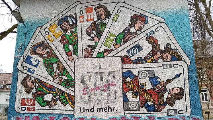 Graffiti von Alex Reuther vor der Berufsschule in der Coburger KanalstraßeFoto: Jochen Berger