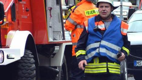 Dramatische Szenen bei der Großübung am Samstag im Haus Kreuzberg der Kurklinik "Am Kurpark". Foto: Peter Rauch
