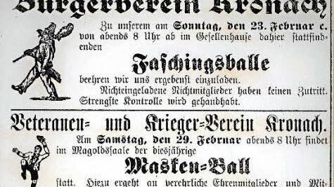 Diese Anzeigen vor über einhundert Jahren in der Zeitung "Fränkischer Wald" beweisen recht deutlich, dass es auch unsere Vorfahren verstanden haben, Fasching zu feiern.