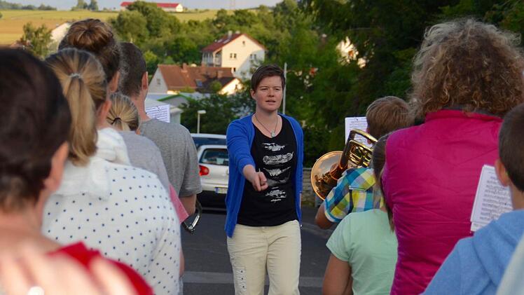Musiker der Bläservereinigung bei der Probe in Zahlbach. Foto: Kathrin Kupka-Hahn