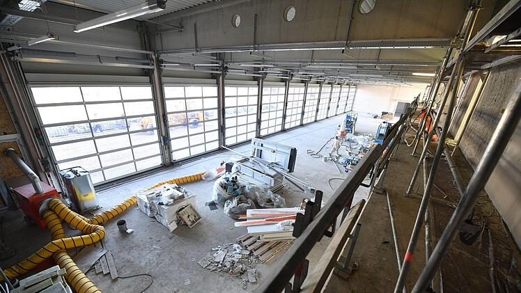 Eindrücke vom neuen Hallstadter Feuerwehrgelände und -Bau.Foto: Ronald Rinklef