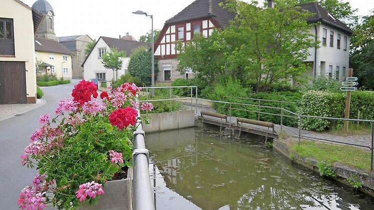 Da ist noch Luft nach oben: Der Dorfteich in Lahm soll zum Abschluss des Dorferneuerungsverfahrens neu gestaltet werden - unter anderem mit einem neuen Geländer und der Möglichkeit, die Wasserfläche leichter zu erreichen. 300 Kubikmeter Löschwasser für Einsätze der Feuerwehr verbleiben aber immer noch im Teich. Foto: Berthold Köhler