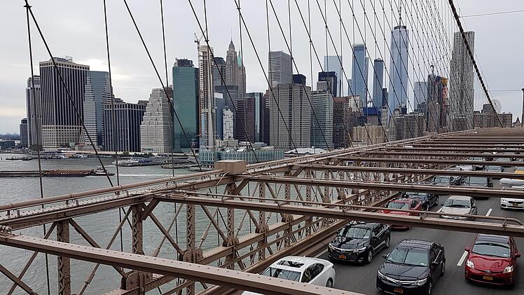 Dieser Blick auf die Skyline von Manhattan bot sich bei einem Spaziergang von der Brooklyn Bridge aus.Günther Geiling