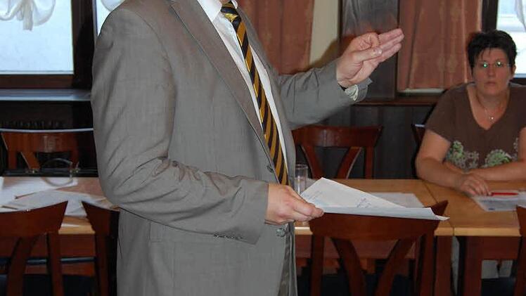 Christian Müller bei seiner Bewerbungsrede