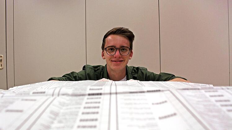 Kreistag, Gemeinderat, Bürgermeister und Landrat standen in Lonnerstadt zur Wahl. Die überdimensionalen Stimmzettel dafür gab Yannik Hupfer aus.  Fotos: Yannick Hupfer, Britta Schnake