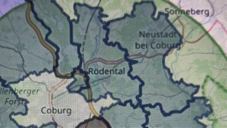 Der 15-Kilometer-Radius am Beispiel von Grub am Forst (braun) Quelle LRA, Foto: S. Paulus