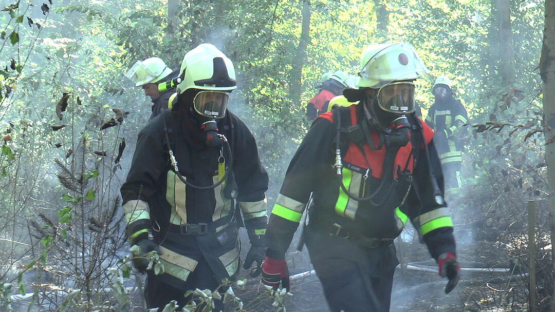 Waldbrand im Kreis Haßberge: Feuerwehr kämpft mit Großaufgebot gegen die Flammen
