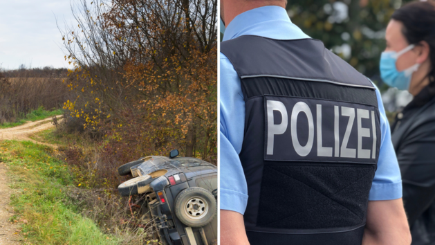 Herrenloses Auto im Straßengraben