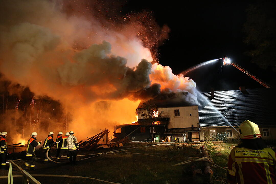 Sägewerk in Rehau in Flammen