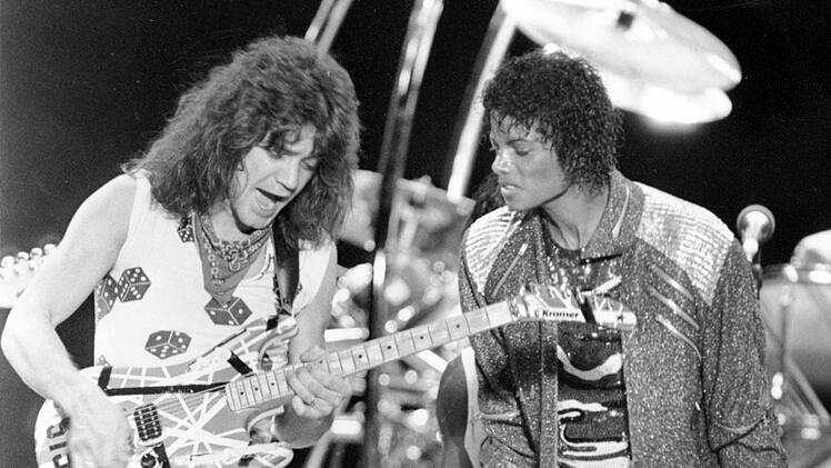 Michael Jackson mit Eddie Van Halen und dessen &laquo;Franken-Strat&raquo;