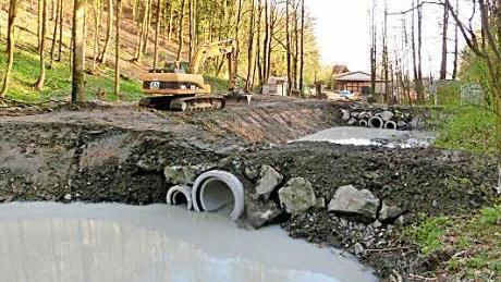 Die Regenrückhalteteiche sind fertig.
