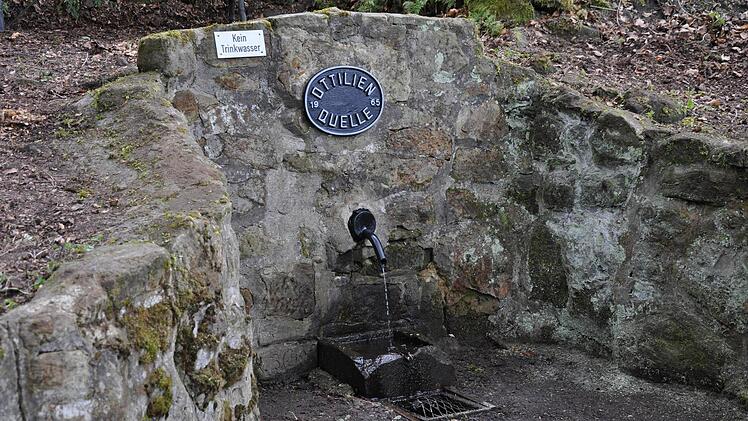 Das gusseiserne Schild "Ottilienquelle" ist gereinigt und farblich neu gestaltet. Foto: Dieter Seyfarth