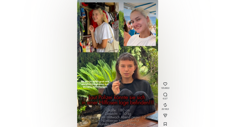 Virales Video zu Vermisster aus Ottensoos.