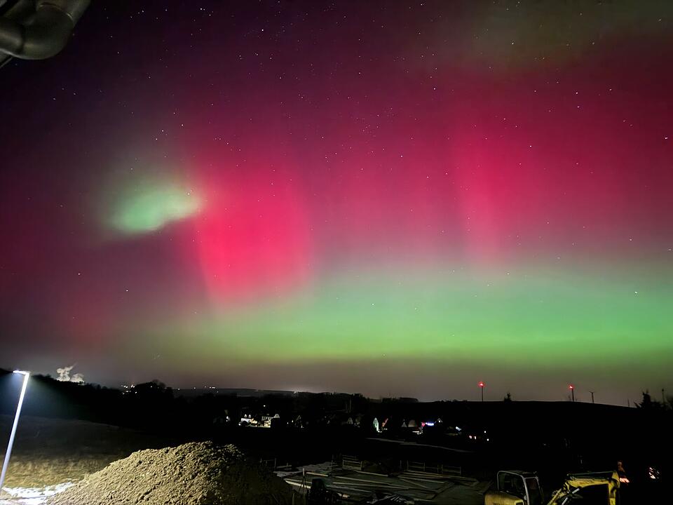 Seltene Polarlichter &uuml;ber Hochfranken