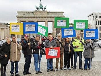Eine kleine Delegation aus Erlangen-H&ouml;chstadt war nach Berlin zur Demonstration gereist. Foto: privat