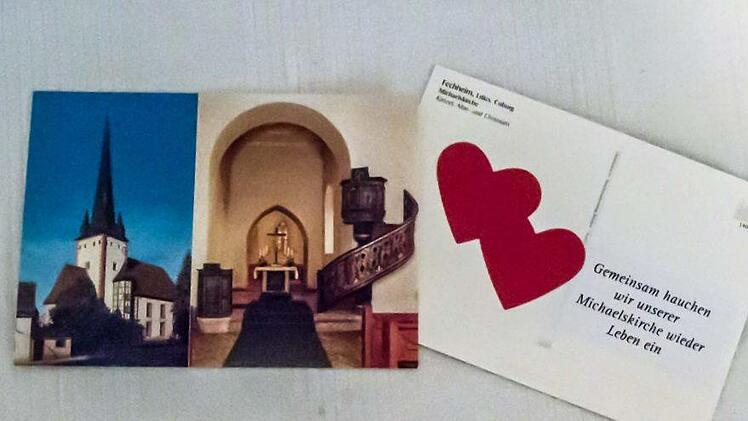Mit der Postkarte macht die Kirchengemeinde Fechheim auf die Abendgottesdienste im Chorraum aufmerksam.