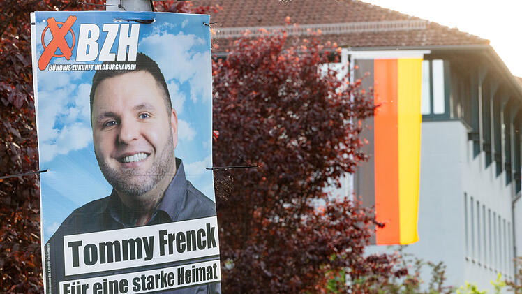 Kommunalwahlen in Hildburghausen/Th&uuml;ringen: Wahlplakat von Tommy Frenck