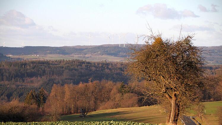 In sichtbarer Nähe zu Roßbach liegt ein hessischer Windpark. Foto: Julia Raab.