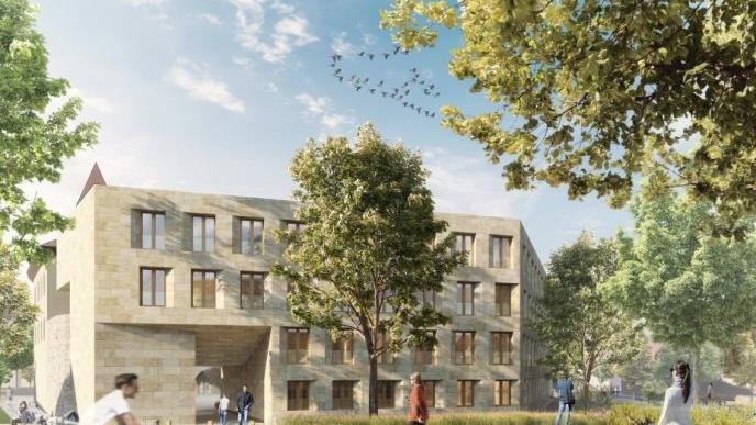 So soll das neue Herzogenauracher Rathaus  aussehen. Animation: Stadt