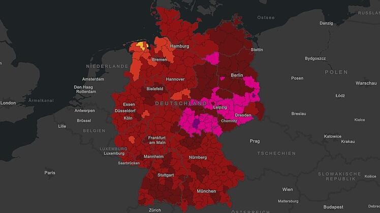 RKI-Karte zur Inzidenz