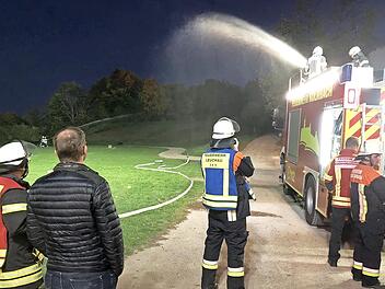 Bei der Gro&szlig;&uuml;bung hatten es die Einsatzkr&auml;fte mit dem schwierigen Gel&auml;nde rund um die Plassenburg zu tun.
