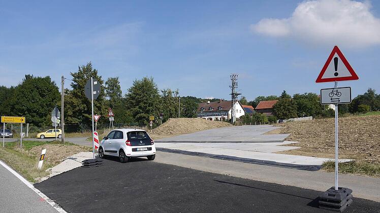 Der provisorische Abzweig bei Büdenhof, Foto: Berthold Köhler