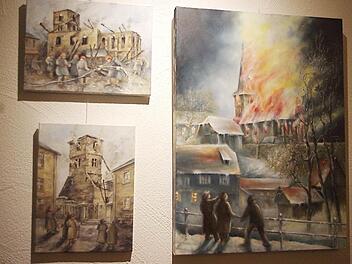 So sieht Georg Partheymüller den Kirchenbrand von 1958. Foto: H. Schülein