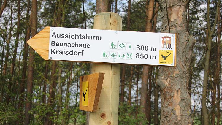 Vom Pfarrweisacher Sportplatz kommt man nach einem kurzen Fußmarsch leicht zum Aussichtsturm.