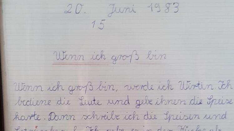 Sandra Aumüller in einem Schulaufsatz: bis heute rührende Worte, und Worte, die ihr Leben überspannten.