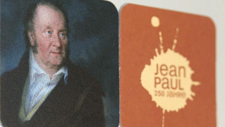 Ein Porträt, ein Klecks, ein Stich, ein Geistesblitz auf Filz: Der Verein "Jean Paul 2013" macht den Dichter im Jahr seines 250. Geburtstags zum Untersetzer für Obergäriges. Bierfreund Jean Paul tät's gefallen. Foto: Nützel
