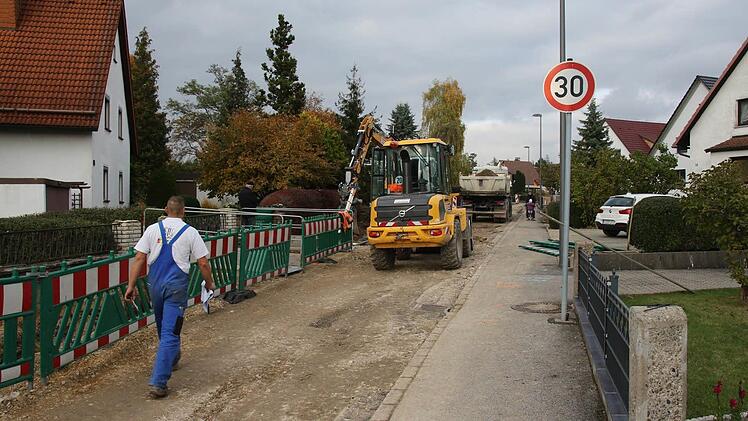Bauarbeiten in der Mährenhäuser Straße in Weidach Foto: Michael Stelzner