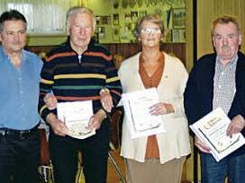 Vorstandsmitglied Bernd Steger (von links), Zweiter Vorstand Josef Mager, die Ehrenmitglieder Adolf Heß, Karin Daute und Klaus Blüchel sowie Vorsitzender Horst Piontek  Foto: privat