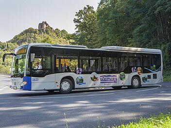 Per Saaletalbus fährt durchs malerische Saaletal mit seinen Sehenswürdigkeiten.