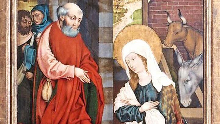 Umkreis Michael Wolgemut, Nürnberg, um 1480/90: "Christi Geburt", Detail (das Gemälde war ehemals Teil eines Flügelaltares). Fotos: Kunstsammlungen Coburg